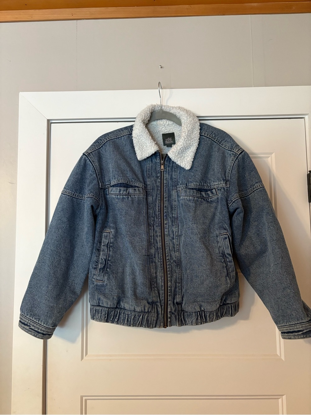 Blue Denim Jacket with Sherpa Collar